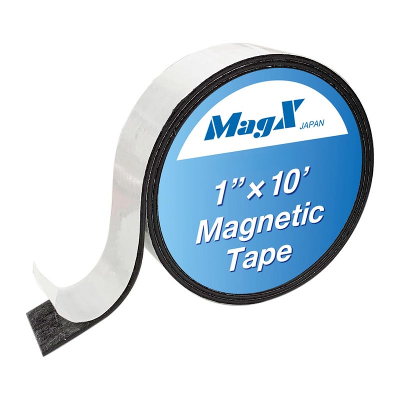 MagX Magnetic Tape, 1 Inch x 10 Feet, Ultra Thick 60 mil, Heavy Duty, Magnetic Tape Strips with Adhesive Backing for DIY & Crafts, Whiteboards, Fridge Organization(MVAT-1010) - Image 1